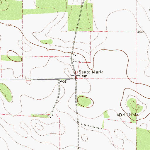 Topographic Map of Santa Maria Cemetery, TX