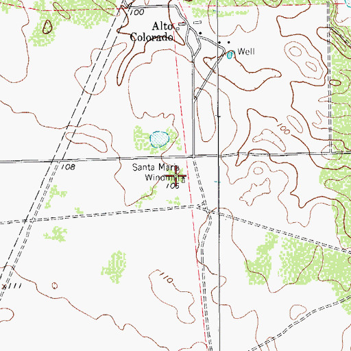 Topographic Map of Santa Maria Windmill, TX