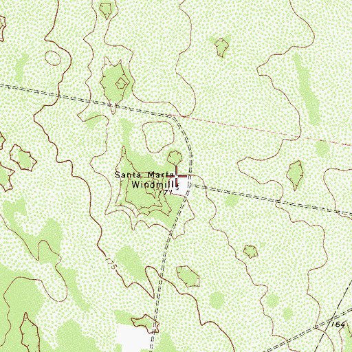 Topographic Map of Santa Marta Windmill, TX