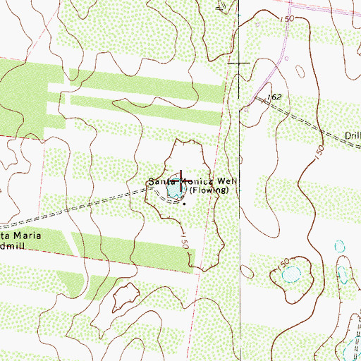 Topographic Map of Santa Monica Well, TX