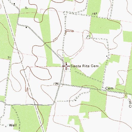 Topographic Map of Santa Rita Cemetery, TX