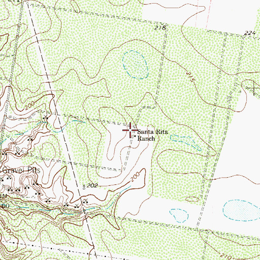 Topographic Map of Santa Rita Ranch, TX