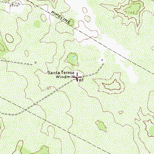 Topographic Map of Santa Teresa Windmill, TX
