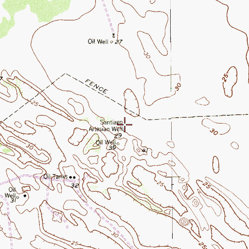 Topographic Map of Santiago Artesian Well, TX