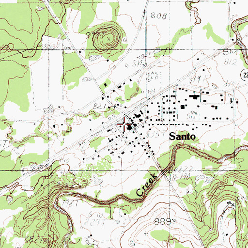 Topographic Map of Santo, TX