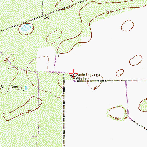 Topographic Map of Santo Domingo Windmill, TX