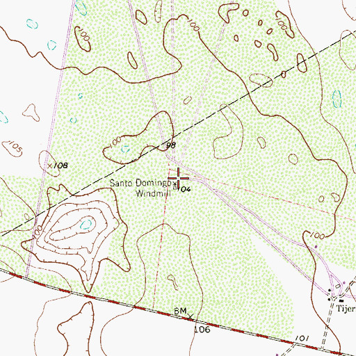 Topographic Map of Santo Domingo Windmill, TX