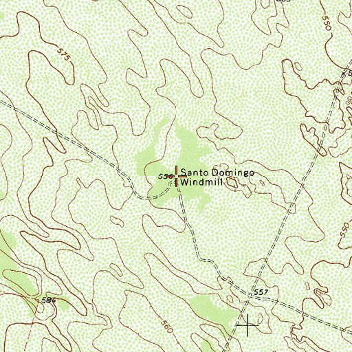 Topographic Map of Santo Domingo Windmill, TX