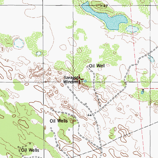 Topographic Map of Saragata Windmill, TX