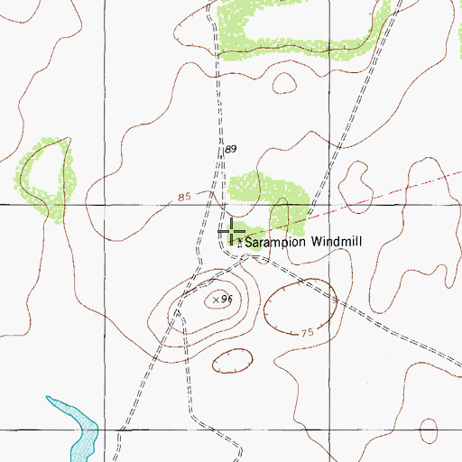 Topographic Map of Sarampion Windmill, TX