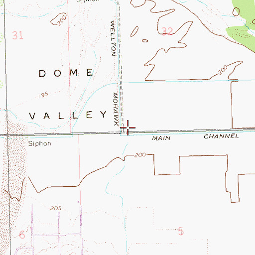 Topographic Map of Wellton Mohawk Main Channel, AZ