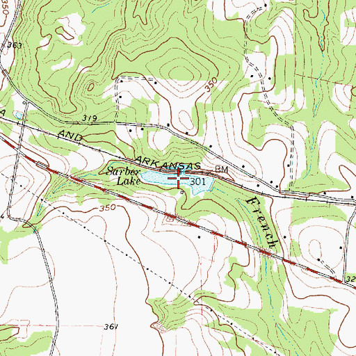 Topographic Map of Sarber Lake, TX