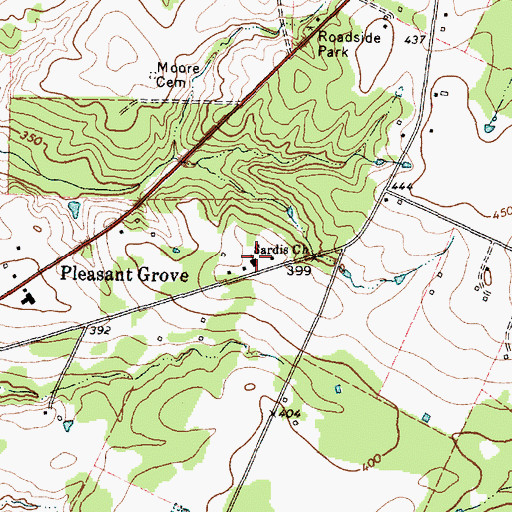 Topographic Map of Sardis Church, TX