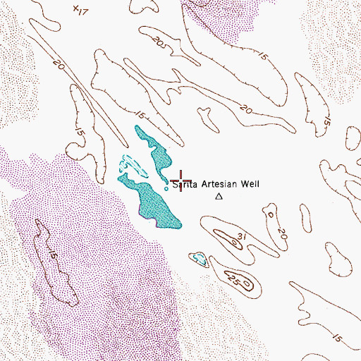 Topographic Map of Sarita Artesian Well, TX