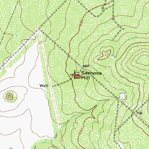 Topographic Map of Sarnosa Hill, TX
