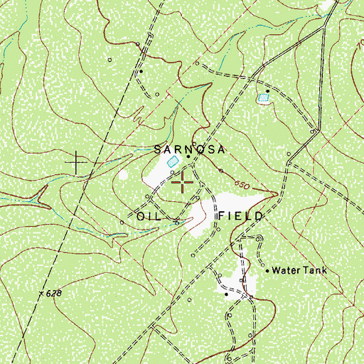 Topographic Map of Sarnosa Oil Field, TX