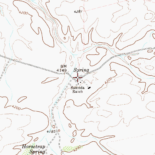 Topographic Map of Sauceda Ranch, TX