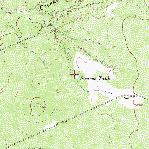 Topographic Map of Sauses Tank, TX