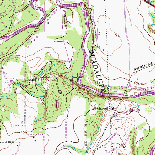 Topographic Map of Sawlog Creek, TX