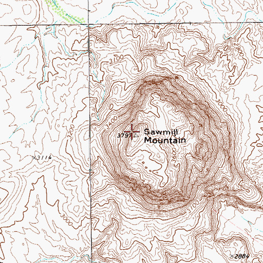 Topographic Map of Sawmill Mountain, TX