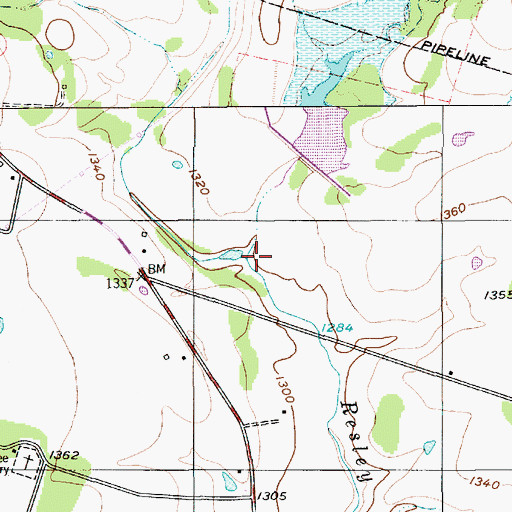 Topographic Map of Sawyer Branch, TX