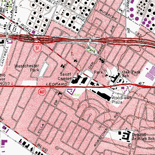 Topographic Map of Saxet Center, TX