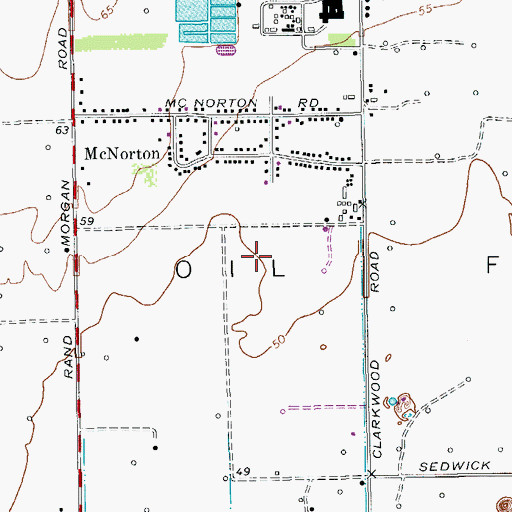 Topographic Map of Saxet Oil Field, TX
