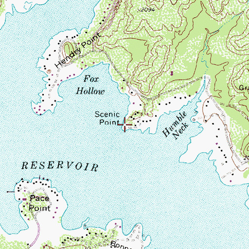 Topographic Map of Scenic Point, TX