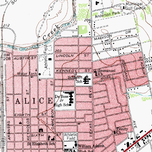 Topographic Map of Schallert Elementary School, TX