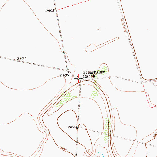 Topographic Map of Scharbauer Ranch, TX