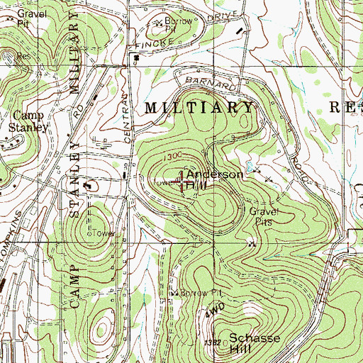 Topographic Map of Schasse Hill, TX
