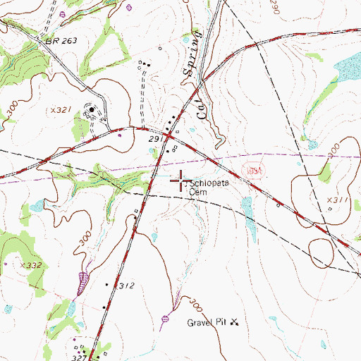 Topographic Map of Schlopata Cemetery, TX