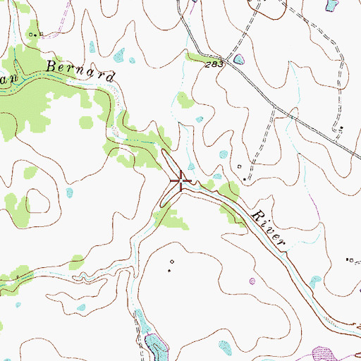 Topographic Map of Schmitt Creek, TX