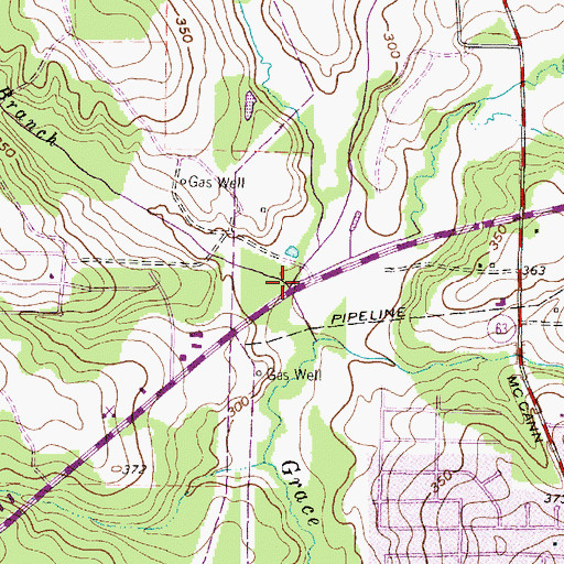 Topographic Map of School Branch, TX