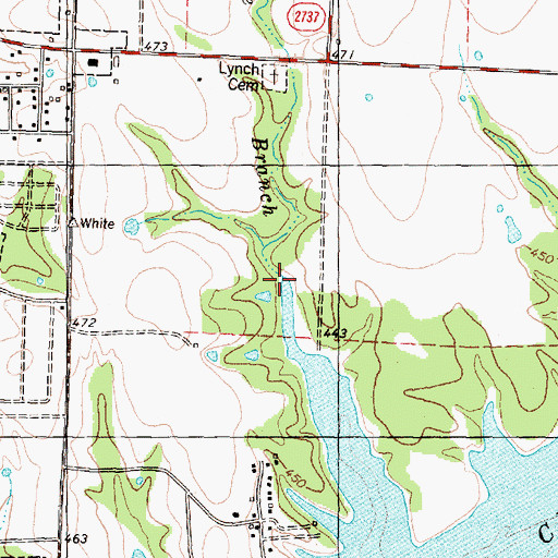 Topographic Map of Schoolhouse Branch, TX