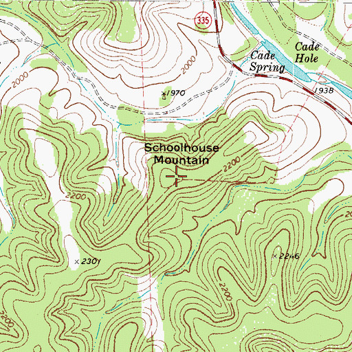 Topographic Map of Schoolhouse Mountain, TX