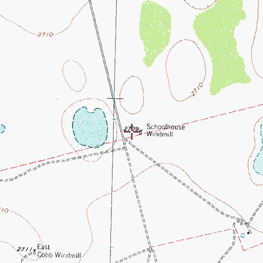 Topographic Map of Schoolhouse Windmill, TX