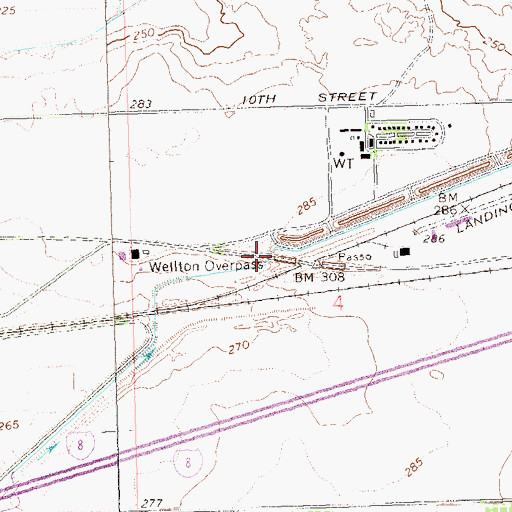 Topographic Map of Wellton Overpass, AZ