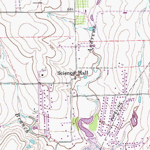 Topographic Map of Science Hall, TX