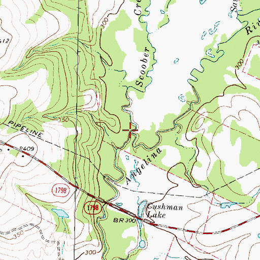 Topographic Map of Scoober Creek, TX