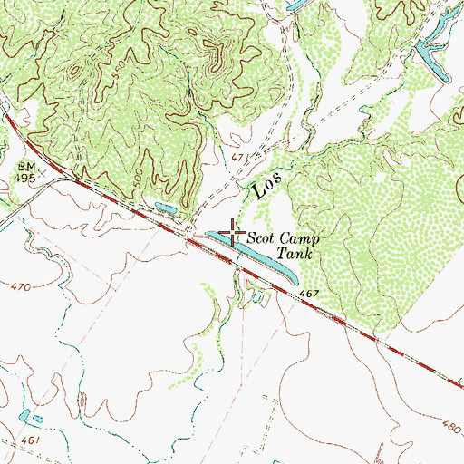 Topographic Map of Scot Camp Tank, TX