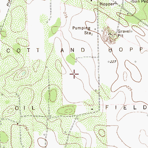 Topographic Map of Scott and Hopper Oil Field, TX