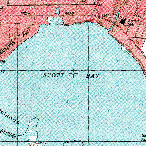 Topographic Map of Scott Bay, TX