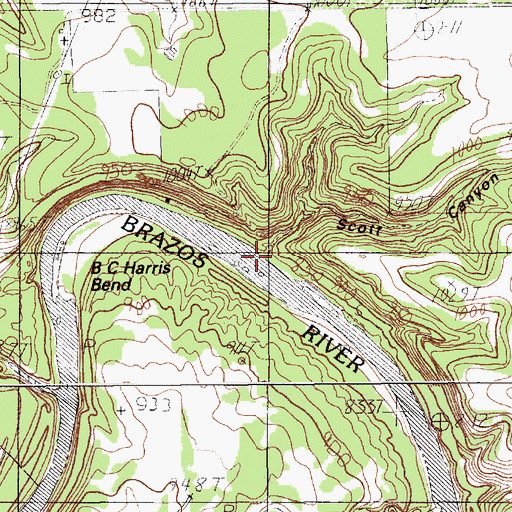 Topographic Map of Scott Canyon, TX