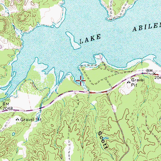 Topographic Map of Scott Hollow, TX