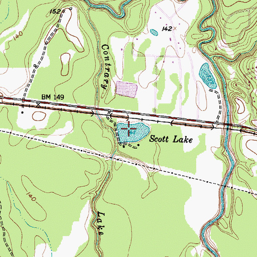 Topographic Map of Scott Lake, TX