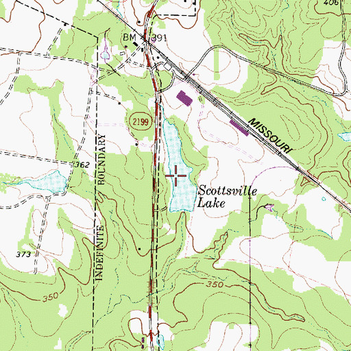 Topographic Map of Scottsville Lake, TX