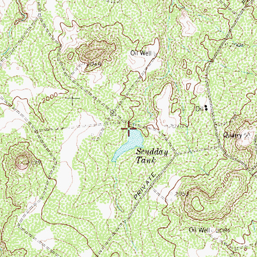 Topographic Map of Scudday Tank, TX
