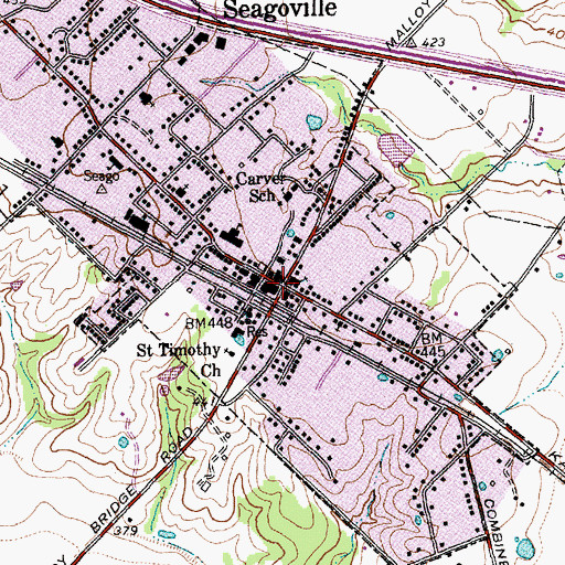 Topographic Map of Seagoville, TX