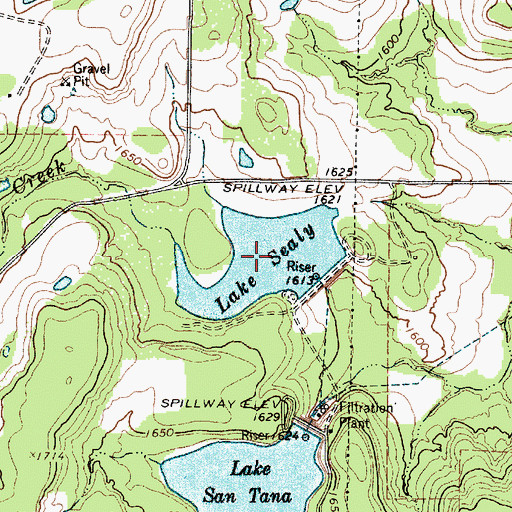 Topographic Map of Lake Sealy, TX